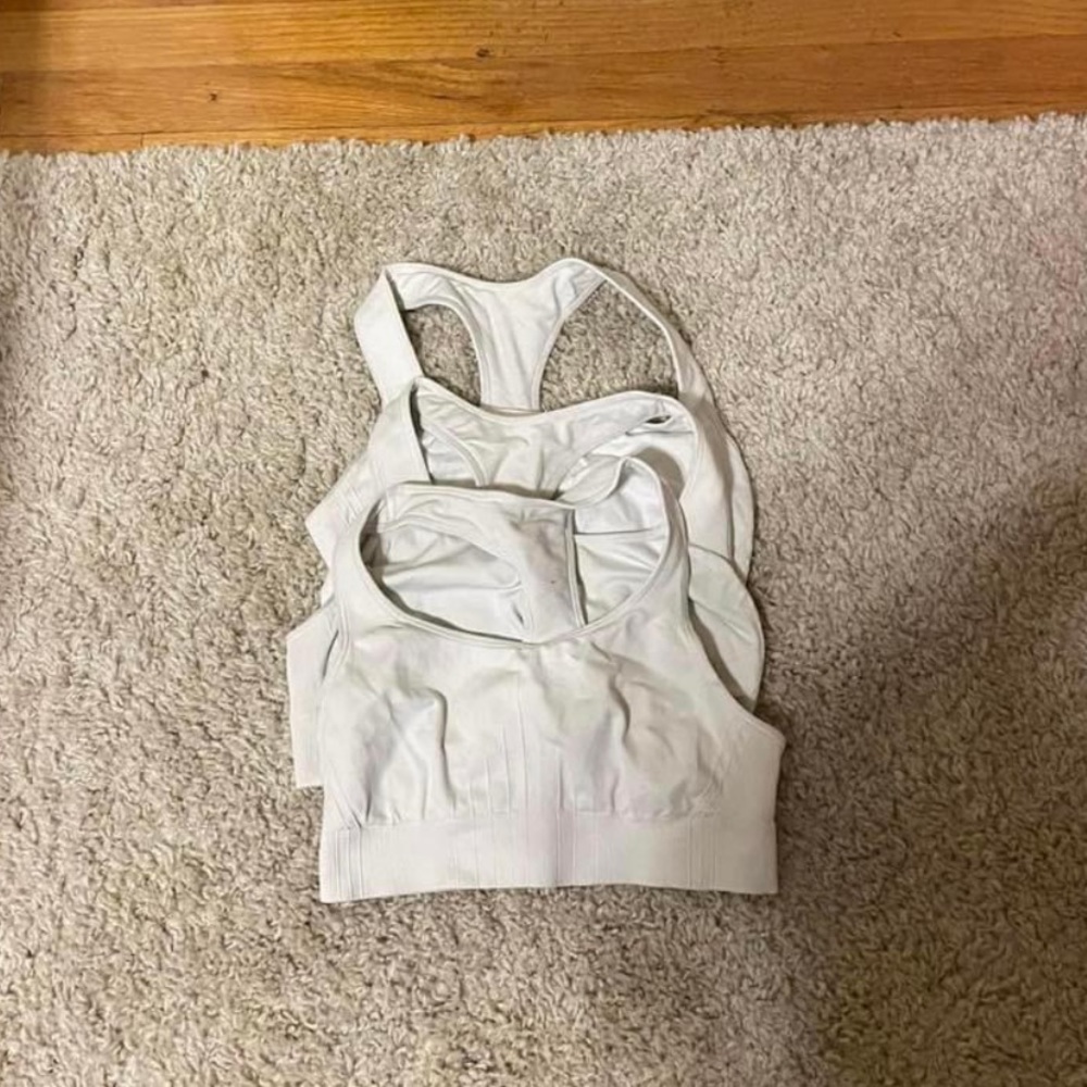 Three sports bras all size med not sure on brand